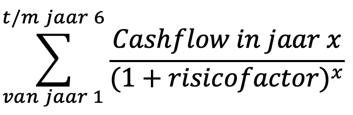 Formule voor de contante waarde van toekomstige cashflows